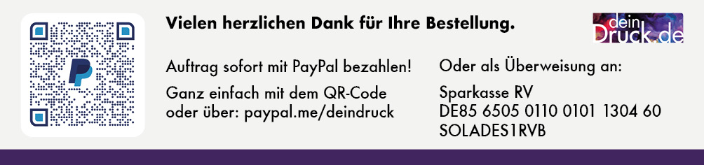 Bezahlung per Paypal oder Vorauskasse